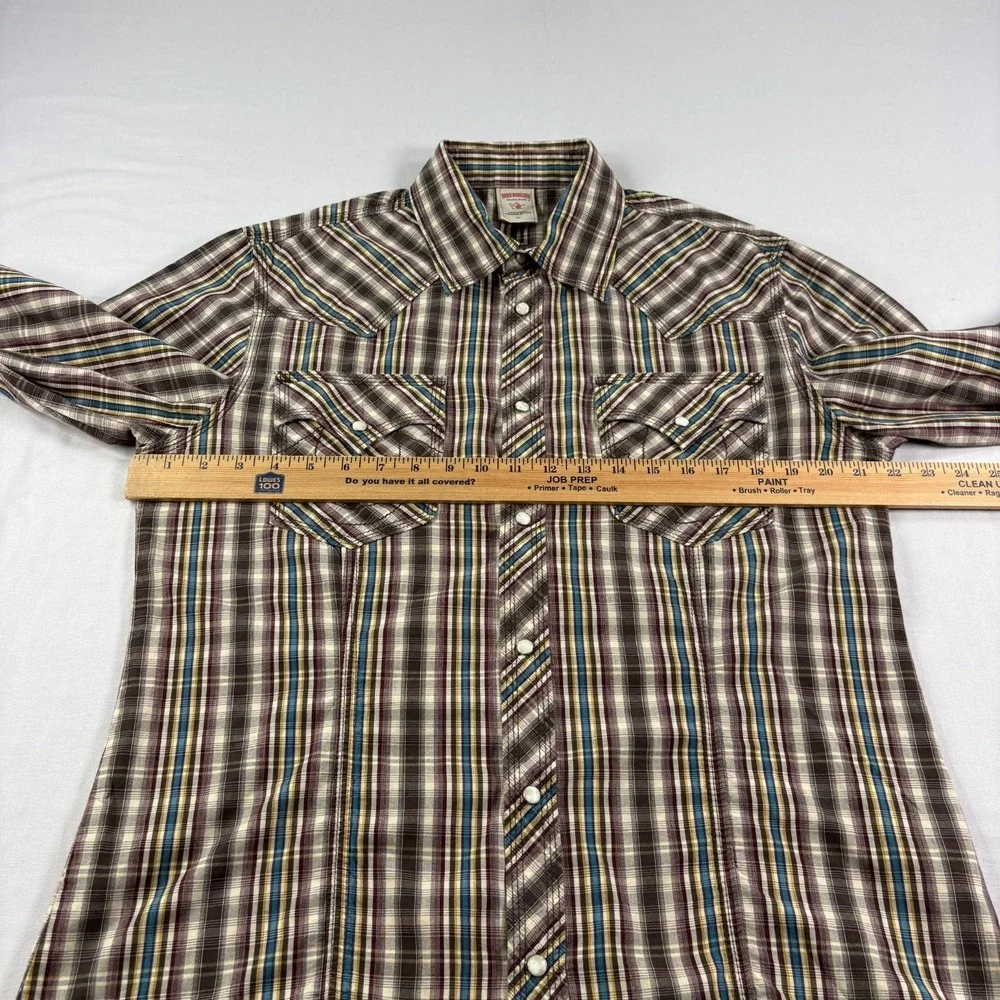 True Religion Western Shirt Mens‎ XL Lot of 2 Plaid Pearl Snap Up Long Sleeve